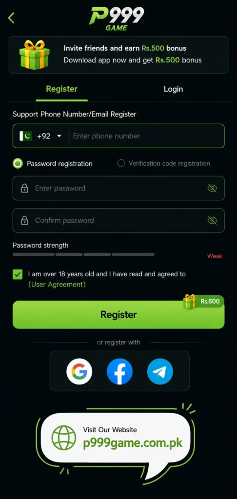 p999 game register method