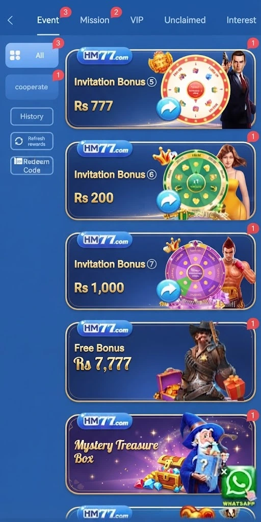 hm77 game bonus