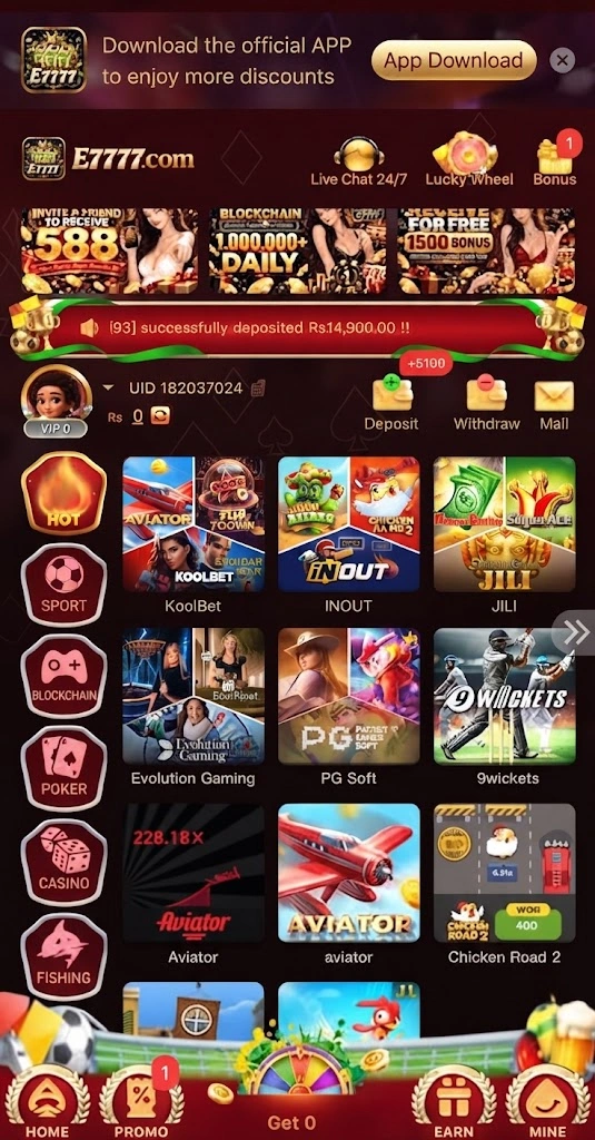 e777 game features